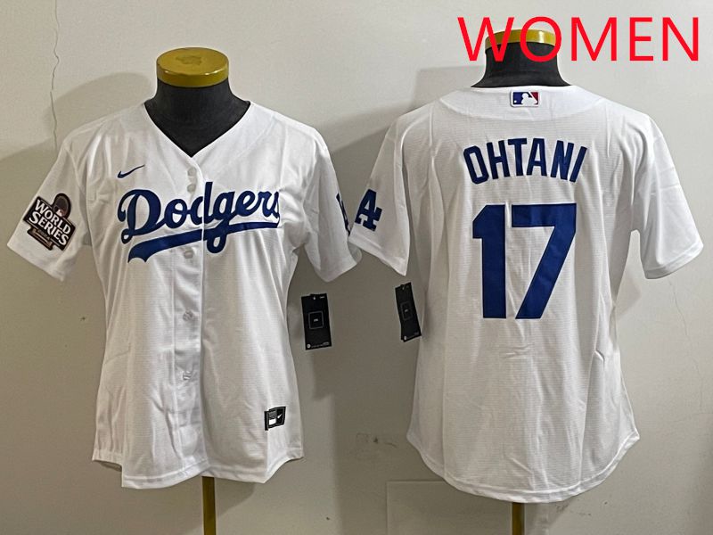 Women Los Angeles Dodgers #17 Ohtani White Game 2025 Nike MLB Jersey style 3181->youth mlb jersey->Youth Jersey